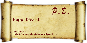 Popp Dávid névjegykártya